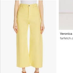 Veronica Beard Cynthia Gaucho yellow cropped jeans  NWOT